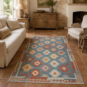 Tapis lavable géométrique indigo Vertexa RWK3050 de Rug Weavers, chenille lavable, 10 tailles, vente en gros et dropshipping - Product Image 4
