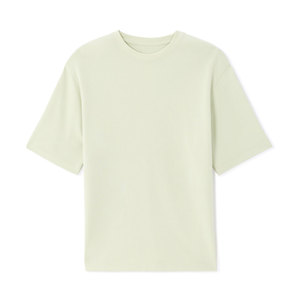 Camiseta de Manga Corta para Hombre, Cuello Redondo, Color Sólido, Algodón Jersey, Corte Holgado, Largo Regular - Product Image 5