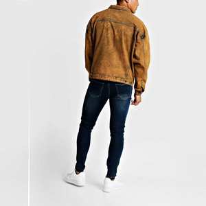 Veste en jean de couleur unie à budget amical la plus vendue pour les hommes hiver saison veste en jean pour hommes fabriquée en usine - Product Image 3