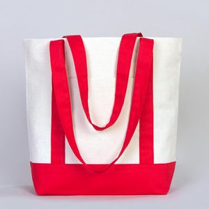 Eco-Friendly Cotton <b>Large</b> Tote <b>Bag</b> Red Handles 16x14x5 Leopard Letter Pattern Recyclable <b>Canvas</b> Shopping <b>Bag</b> for Advertising - Product Image 4