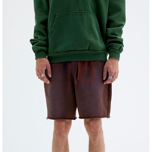 Pantalones cortos de peso pesado personalizados para hombre, pantalones cortos desteñidos al sol, ropa de calle 100% algodón, pantalones cortos desgastados de felpa francesa lavados con ácido para hombre - Product Image 6