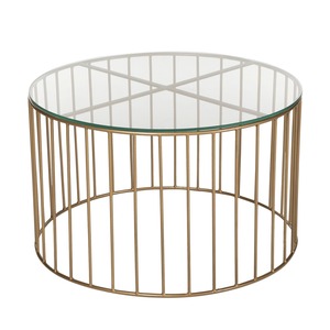 <b>Round</b> Shape Metal <b>Table</b> With Glass Top <b>Tables</b> Accent Side <b>Table</b> for Living Room and Home Furniture High Quality - Product Image 1