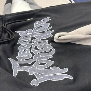 Pantalons évasés en molleton polyester/coton de haute qualité sur mesure en gros, style streetwear pour hommes, broderie, taille élastique, séchage rapide - Product Image 2