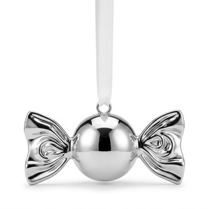 Silver Metal Candy Ornament Round Hanging Classic <b>Christmas</b> Tree Decor - Product Image 1
