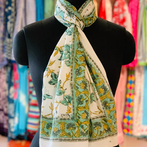 Latest Design <b>Indian</b> 100% Cotton Block Printed Square <b>Scarf</b> Handkerchiefs Soft Cotton Hand-Block Pareo Women Wide Cotton Hijab - Product Image 1