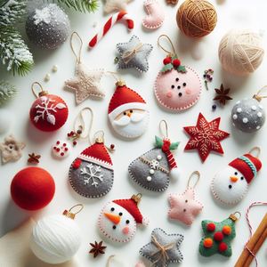 ทำด้วยมือรู้สึกเครื่องประดับคริสต์มาสสำหรับต้นไม้วันหยุดที่เรียบง่ายและมีเสน่ห์ - Product Image 2