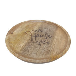 Vente chaude Plaque Ronde En Bois Finition Naturelle Design De Luxe Plat Plateau Et Bol Pour Servir Dans Le Restaurant Et Hôtel En Vrac - Product Image 2