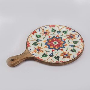 Tabla Meena de madera de acacia de diseño personalizado, tabla de cortar, cuenco para servir ensaladas para acampar, fabricado por exportador - Product Image 1
