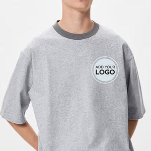 Camiseta Oversize de Manga Corta con Estampado Personalizado en Contraste, Camisetas Unisex Ringer AIRism de Algodón con Cuello Redondo - Product Image 4