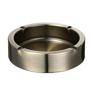 Cenicero de Metal para cigarrillos de último diseño, Cenicero de cigarros de humo de mesa de Color dorado antiguo de forma redonda del fabricante en la India - Product Image 1