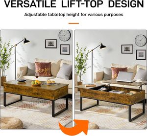 Sang Trọng Bắc Âu Phòng Khách Đa Chức Năng Nâng Bàn Cà Phê Bằng Gỗ Nâng Hàng Đầu Bàn Cà Phê Với Hidden Ngăn - Product Image 6