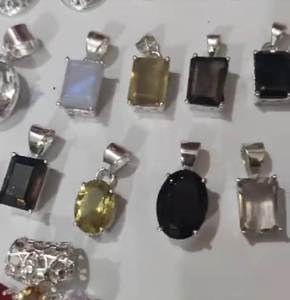 Muy buena calidad Smokey Hydro 10x14mm forma ovalada bisel de piedras preciosas conjunto 925 plata esterlina colgante de una sola fianza joyería hecha a mano - Product Image 1