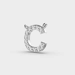 Gold Plated <b>Letter</b> Fine Jewelry Pendants & <b>Charms</b> Courageous 'C' Diamond Pendant for Unisex Silver Plated Classic Pendant - Product Image 2