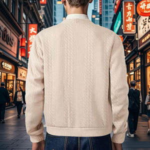 Veste en toile pour homme de qualité supérieure, col mandarin, logo sur le devant, écologique, respirante, légère, en coton - Product Image 3