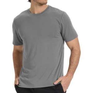 T-shirts en polaire unis pour hommes, personnalisables, écologiques, polyester/coton, OEM et ODM, vente en gros, fabricant, approvisionnement direct d'usine - Product Image 4