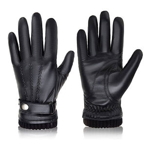 Guantes de Invierno para Hombre, de Piel de Oveja, con Forro de Cachemira, Táctiles y con Detección de Agujas, para Ciclismo y Uso Diario - Product Image 1
