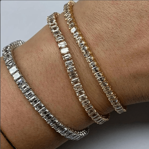 SHREYA DIAM Moissanite Tennis <b>Bracelet</b> Emerald Cut Channel Setting 925 Sterling <b>Silver</b> Women's Classic Style - Product Image 4