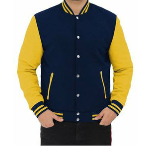 Casual Reversible Baseball Varsity Jacket Tela de alta calidad Leeve de cuero CollegeBaseballjacket para hombres - Product Image 6