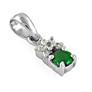 Pendentif en or blanc 925 avec diamant taille émeraude, plaqué rhodium, chaîne géométrique en boîte, parfait pour un usage quotidien, cadeau pour femme - Product Image 1