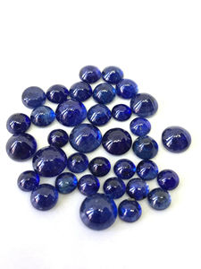 พลอยแซฟไฟร์สีฟ้าหลวมขนาดต่างๆ3-12มม. ขัดเงาหลังแบนพร้อมเอฟเฟกต์แสง - Product Image 4