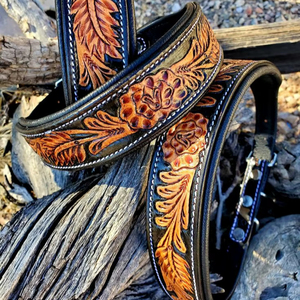 ปลอกคอสุนัขหนังแท้เม็ดเต็มรูปแบบทำด้วยมือสไตล์ตะวันตกอุปกรณ์กีฬาและความบันเทิง - Product Image 1