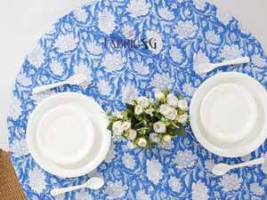 Indian Block Print Cotton <b>Tablecloth</b> Floral <b>Table</b> Cloth <b>for</b> Dinning <b>Table</b> Beautiful Printed Dinner <b>Table</b> Decor Factory Price - Product Image 5