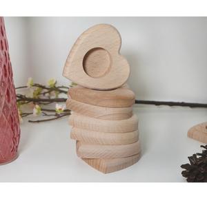 Porte-bougie en bois finition naturelle pour la décoration de la maison et les cadeaux - Product Image 1