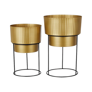 Maceta de metal dorado a granel con soporte para restaurante Hotel decoración de boda - Product Image 6