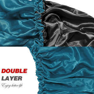 Bonnet de nuit en soie pour femmes, couleur personnalisée, grande taille, bonnet rond, logo personnalisé, bonnets pour cheveux en satin de polyester - Product Image 3