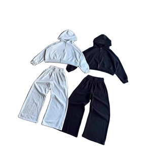 Winter Solid Rhinestone Joggers Men Set Acid Wash 2025 Tech Fleece Tracksuit 100% Cotton Hoodie Jogger OEM Service - Product Image 1