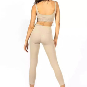 Bas prix femmes Yoga ensemble 100% coton fait femmes Yoga ensemble vente chaude femmes Yoga ensemble à vendre - Product Image 3