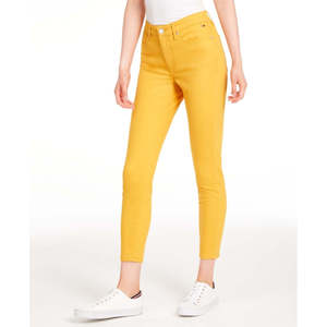 Jean slim court jaune Tribeca pour femme Tommy Hilfiger, taille basse, XL – Denim extensible confortable, lavable et respirant - Product Image 1