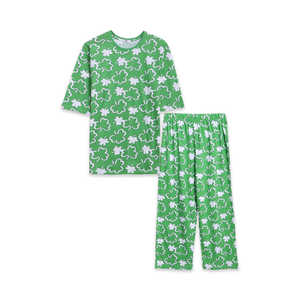 Vêtements de détente graphiques à capuche en deux pièces pour femmes tenues de sport décorées de plumes avec côtes courtes longueur genou pour l'été et l'automne - Product Image 1