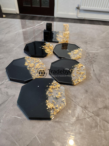 Premium Handmade Luxury Resin <b>Coasters</b> 4X4 Inches Customizable Colors Decorative <b>Drink</b> <b>Coaster</b> Set Tradebyd - Product Image 2