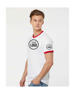 Next Level 3604 Unisex algodón Ringer camiseta Retro-inspirado manga corta mujeres cuello redondo Camiseta 100% algodón Jersey - Product Image 2