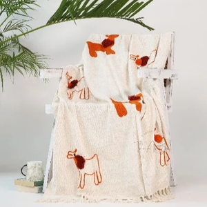 Vente en gros de couette indienne de luxe légère Boho métier à tisser coton brodé canapé literie jette couverture - Product Image 1