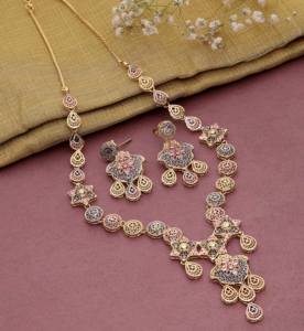 Bijoux de colliers plaqués 3 tons, ensemble de colliers modernes en laiton 3 tons, ensemble de bijoux de mode personnalisé, ensemble de bijoux de formage trois couleurs - Product Image 2