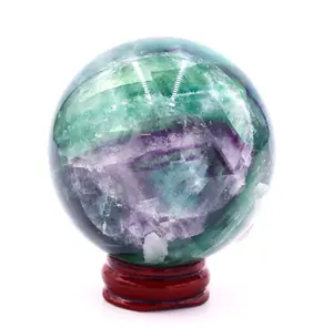 Wholesale Feather Fluorite Crystal Ball Quartz Healing Stone Hot Sale Natural Crystal Green Fluorite Sphere