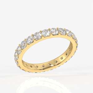 Lab Grown Round Cut Diamond Eternity Band <b>Ring</b> 18K Gold Elegant Diamond <b>Rings</b> - Product Image 2