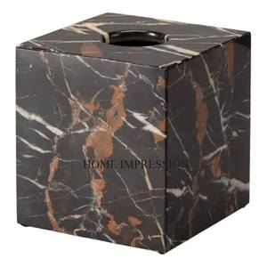 Cubierta de caja de pañuelos hecha a mano, incrustaciones de resina de mármol cuadrado con incrustaciones de fregona para restaurante y uso de regalo de Hotel, uso doméstico hecho a mano - Product Image 2