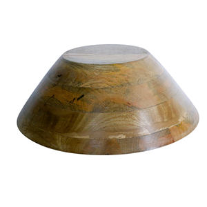 Hand-Curved Wooden Serving <b>Bowl</b> with Elegant <b>Enamel</b> Print Design Sustainable and Stylish for Parties for Salad or Fruits - Product Image 4