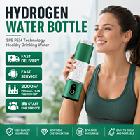 Botol Air Kaya Hidrogen Mewah SPE PEM 6000PPB Portabel, Cangkir Hidrogen Molekuler Konsentrasi Tinggi untuk Hadiah SPA