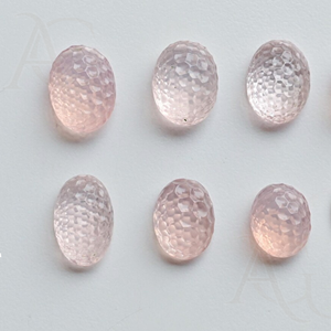 Panal de cuarzo rosa tallado cabujón ovalado atural piedra preciosa suelta cuarzo rosa para la fabricación de joyas - Product Image 2