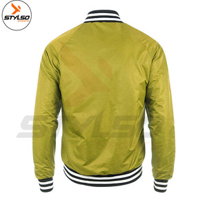 OEM Manufacturer Wholesale Custom <b>Men's</b> High Quality 100% Polyester Satin <b>Bomber</b> <b>Jacket</b> Solid Color Winter Letterman Pattern New - Product Image 2