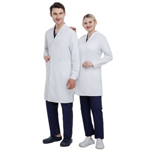 Bata de Laboratorio Blanca con Logotipo Personalizado para Hombres y Mujeres, Uniforme Médico con Cuello de Solapa, Manga Larga, Bata de Doctor, Bata Quirúrgica de Hospital - Product Image 1