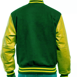 แจ็คเก็ต2023ขนแกะสีน้ำตาลแดงปรับแต่งได้แบบกันน้ำมีซิปแขนหนังปักโลโก้ผ้ากำมะหยี่สำหรับฤดูหนาว - Product Image 2