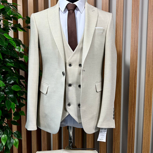 Trajes de hombre hechos a medida según su pedido, trajes elegantes baratos al por mayor que también se pueden usar como traje de novio - Product Image 1