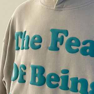 เสื้อฮู้ดผ้าฝ้าย100% โอเวอร์ไซส์สำหรับผู้ชายเสื้อมีฮู้ดพิมพ์ลายพัฟเสื้อผ้าแนวสตรีทสำหรับฤดูหนาวกำหนดโลโก้ได้เองสำหรับ2025 - Product Image 6