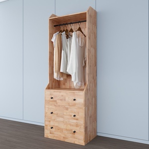 Armoire autoportante en bois de caoutchouc avec design pliable pour mobilier de maison et appartement, style simple (TQA68030) - Product Image 4