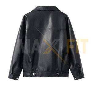 Maxfit Enterprise แจ็กเก็ตนักรรแบบคลาสสิกสำหรับผู้หญิง, หนังเทียม PU ผ้าใบผ้าแคนวาสสำหรับฤดูหนาวฤดูใบไม้ร่วง - Product Image 2